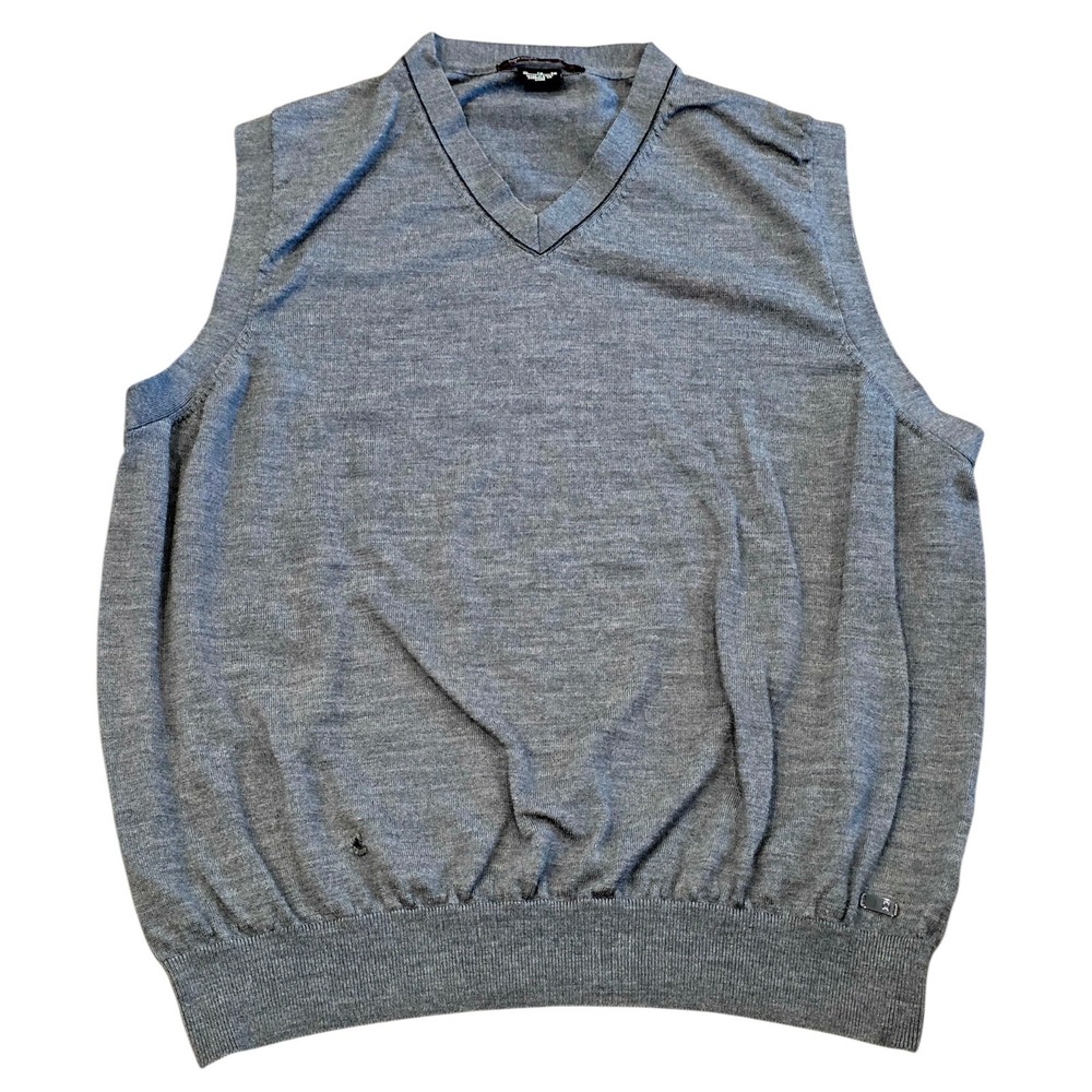 Nike Tiger Woods Collection Merino Wool Golf Sweater Vest Sz XL Gray 382683